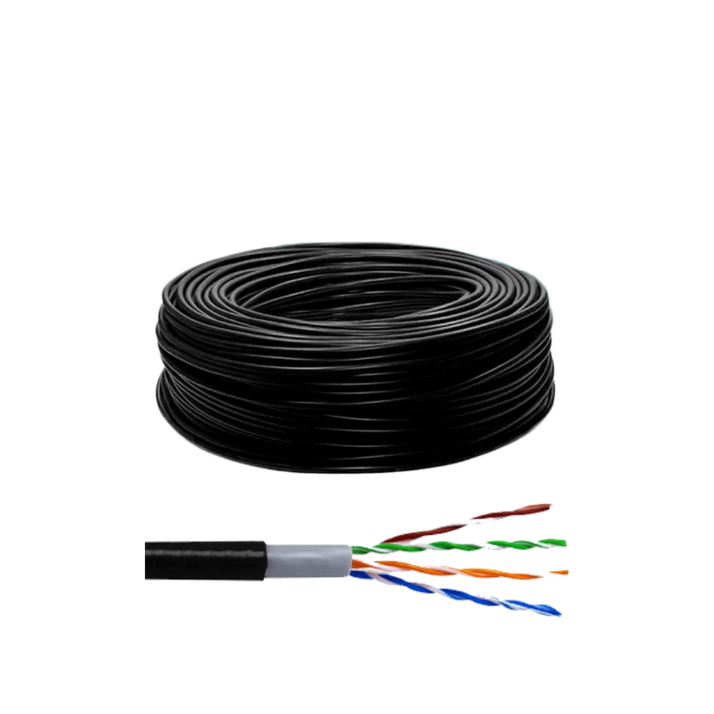 Cabo CFTV Dupla Capa 24AWG Telecam Cabos 4 Pares Preto 210800704 Caixa com 100m