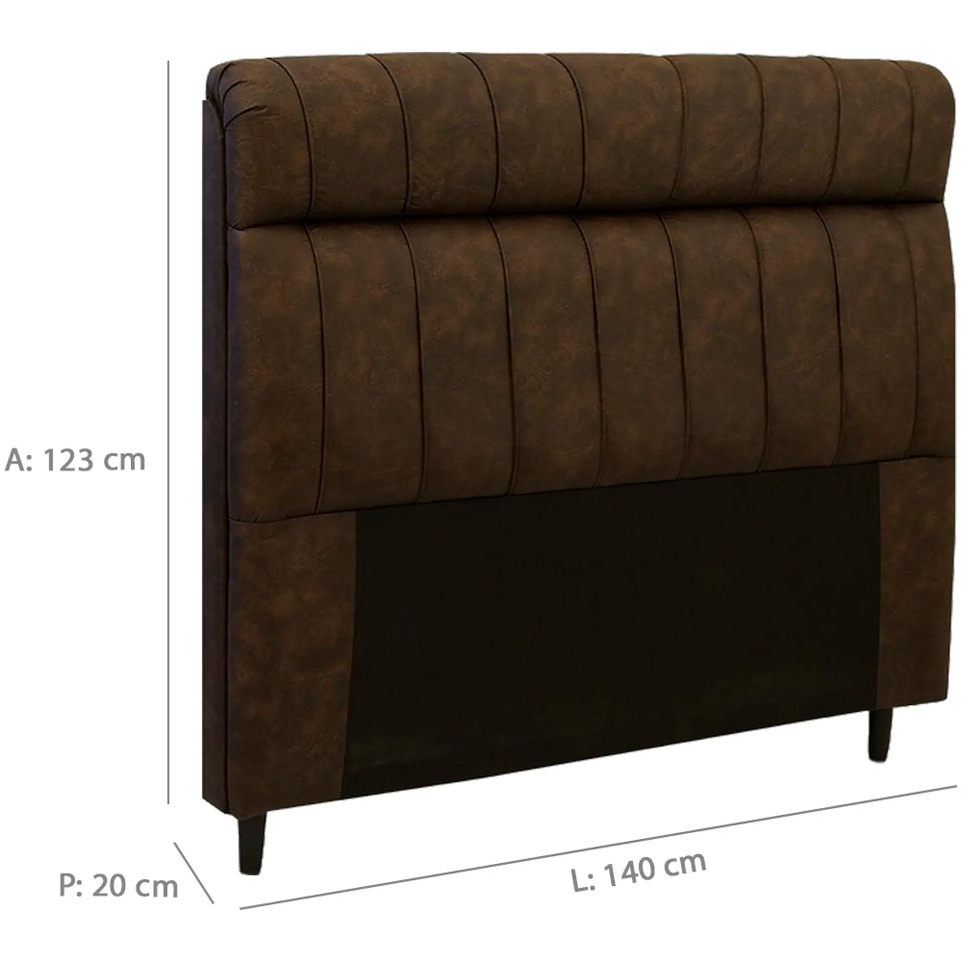 Cabeceira Casal 140cm Estofada Moscou Dobuê - Marrom
