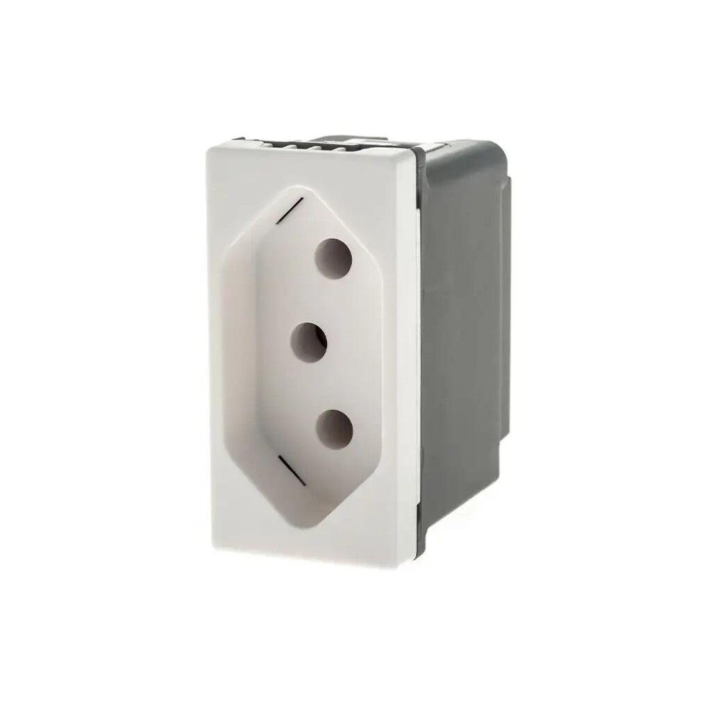 Tomada Módulo 2 Pinos + Terra 10A Pial Plus+ I Legrand Branco - 615038BC