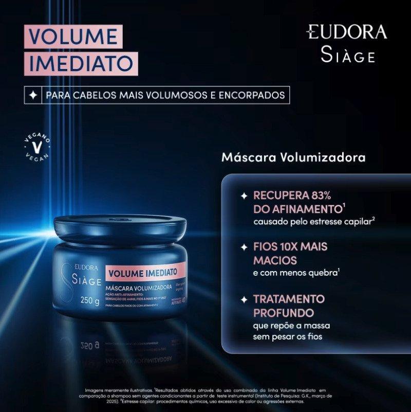Máscara Capilar Siàge Volume Imediato 250g Eudora