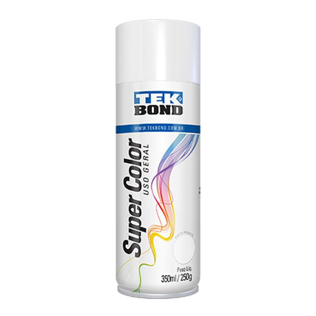 Tinta Spray Super Color Branco Brilhante Uso Geral 350ml/250g - Tekbond - 69957327012