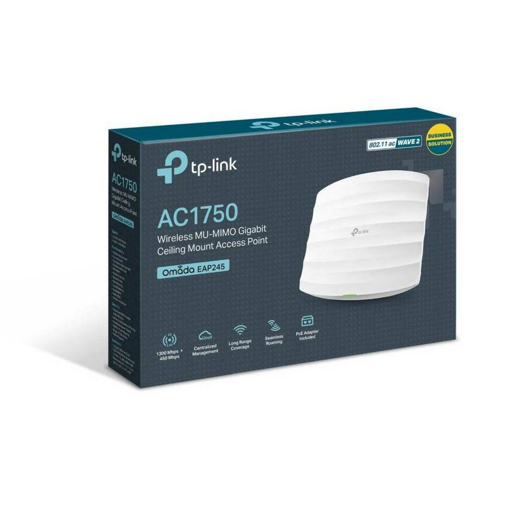 Access Point Wireless Tp-Link AC1750 Gigabit PoE Dual Band Montagem Teto EAP245 Omada