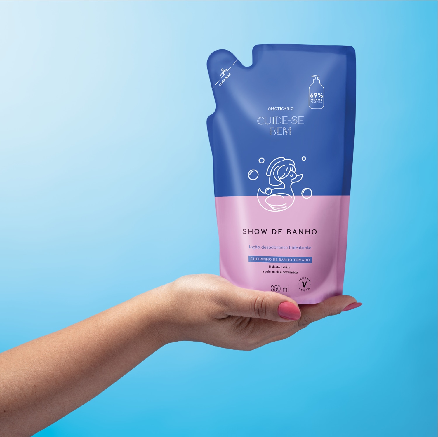 Refil Loção Desodorante Hidratante Corporal Cuide-se Bem Show de Banho 350ml