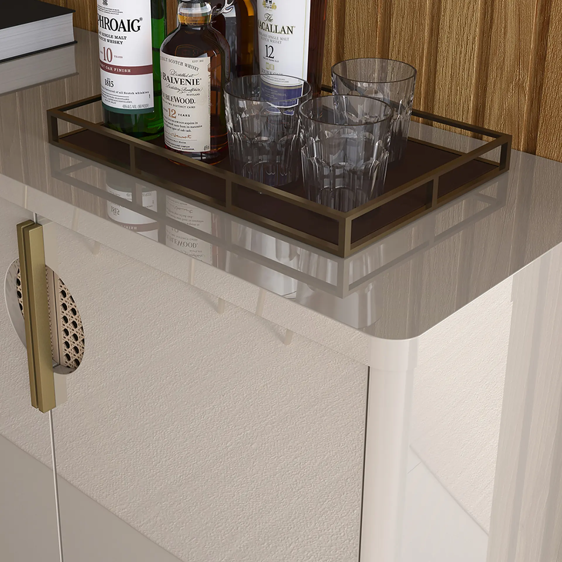 Buffet 4 Portas 2 Prateleiras Internas MDF Marsala Lukaliam - Off White
