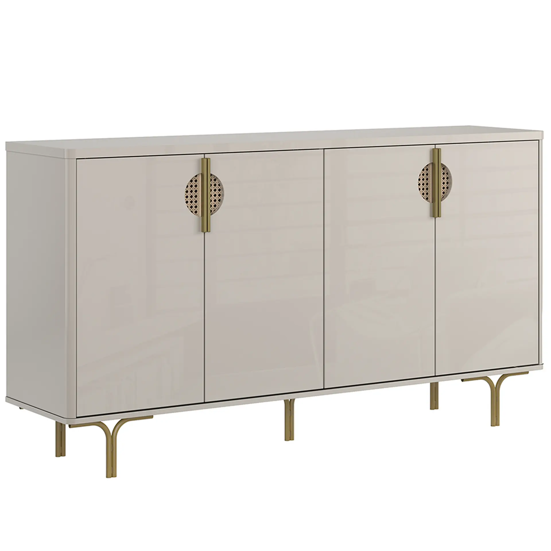 Buffet 4 Portas 2 Prateleiras Internas MDF Marsala Lukaliam - Off White