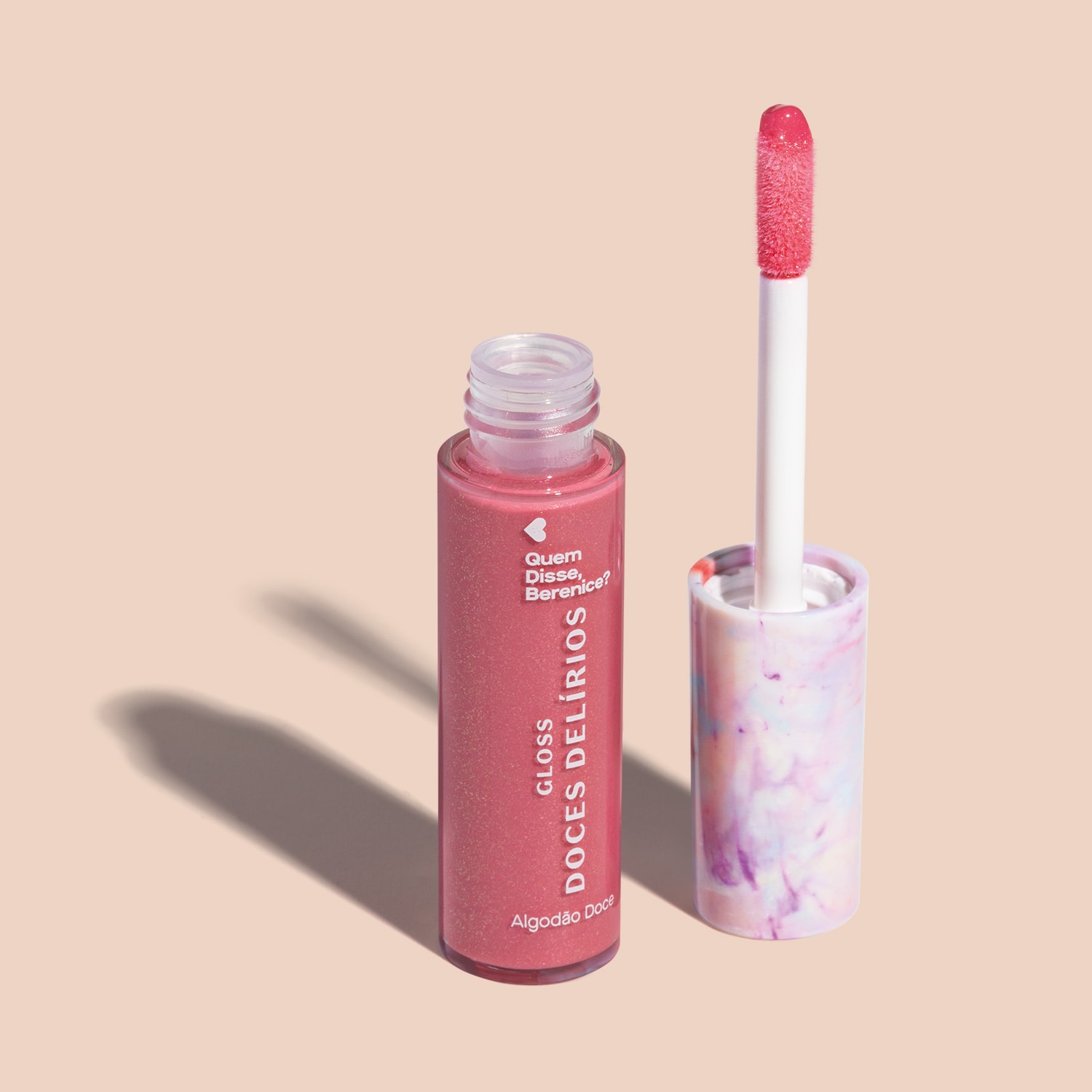 Gloss Labial Rosa Cuide-se Bem Doces Delírios Algodão Doce Quem disse, Berenice? 10ml