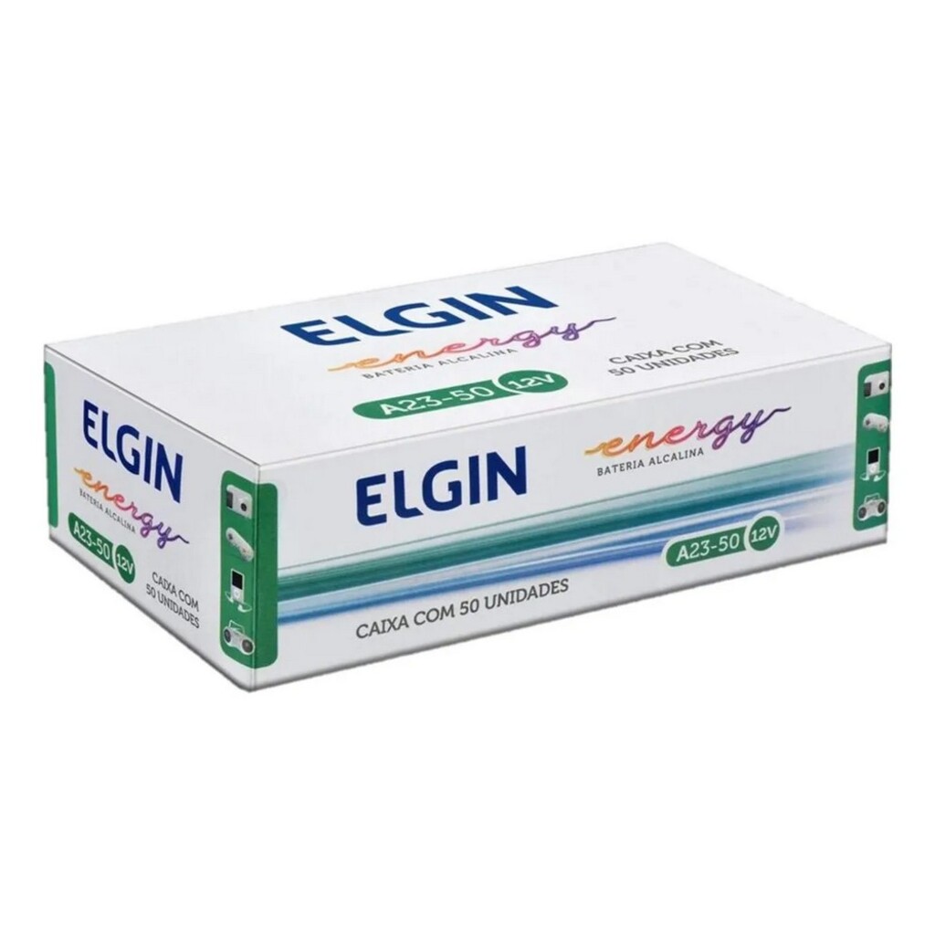 Pilha Alcalina A23 12V Elgin - 82263 - Vendido Caixa com 50 Pilhas