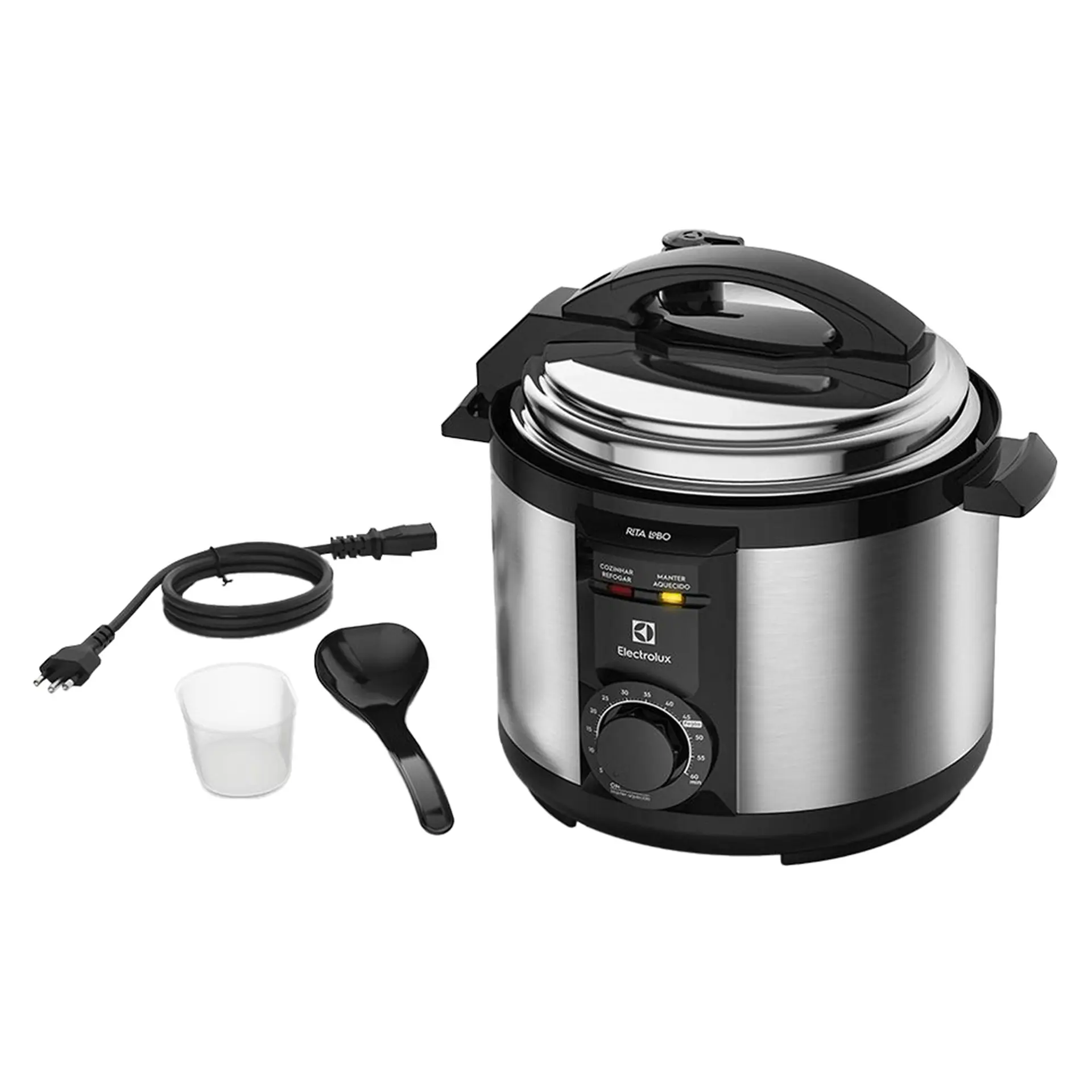 Panela Elétrica de Pressão Electrolux 5L Efficient Rita Lobo PCE20 - Inox/Preto - 110 Volts