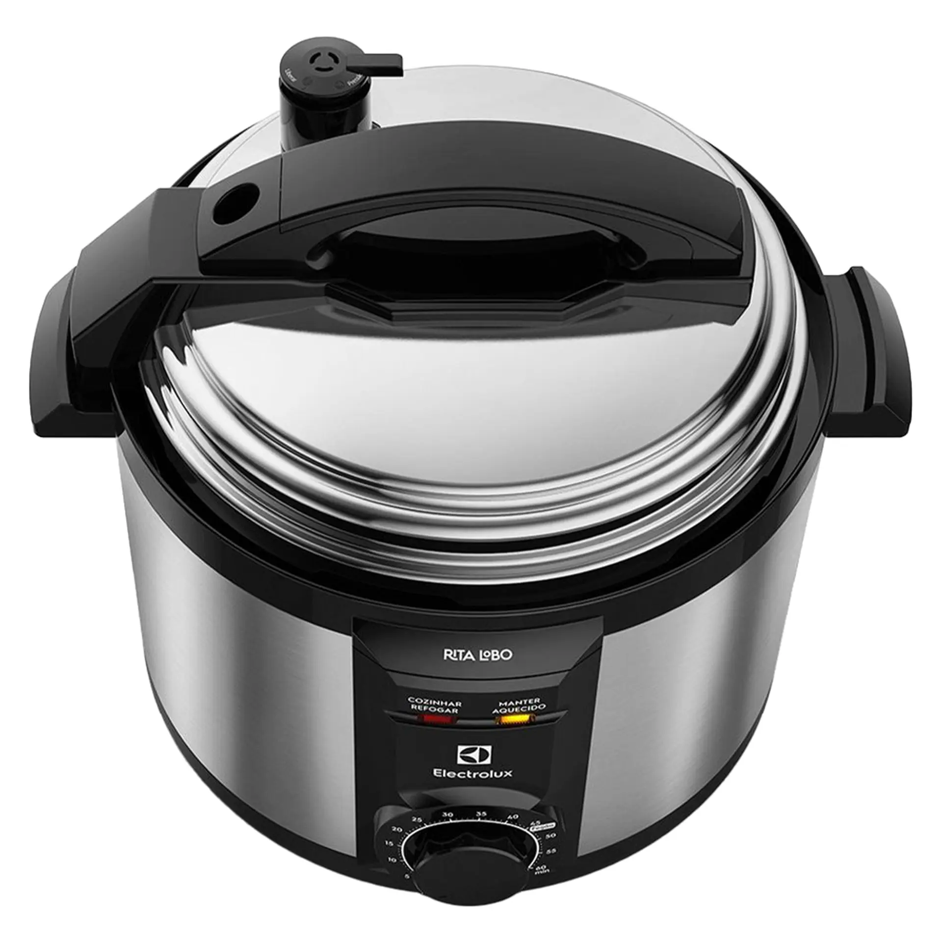 Panela Elétrica de Pressão Electrolux 5L Efficient Rita Lobo PCE20 - Inox/Preto - 110 Volts