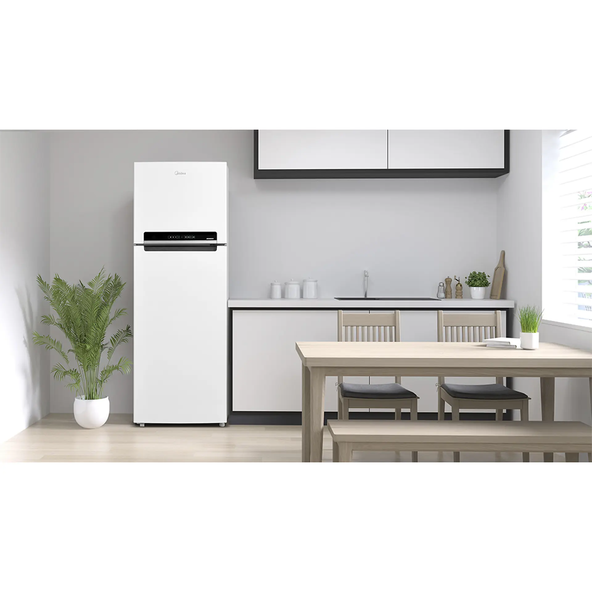 Geladeira Midea 394L Frost Free Duplex MDRT53 - Branco - 110 Volts