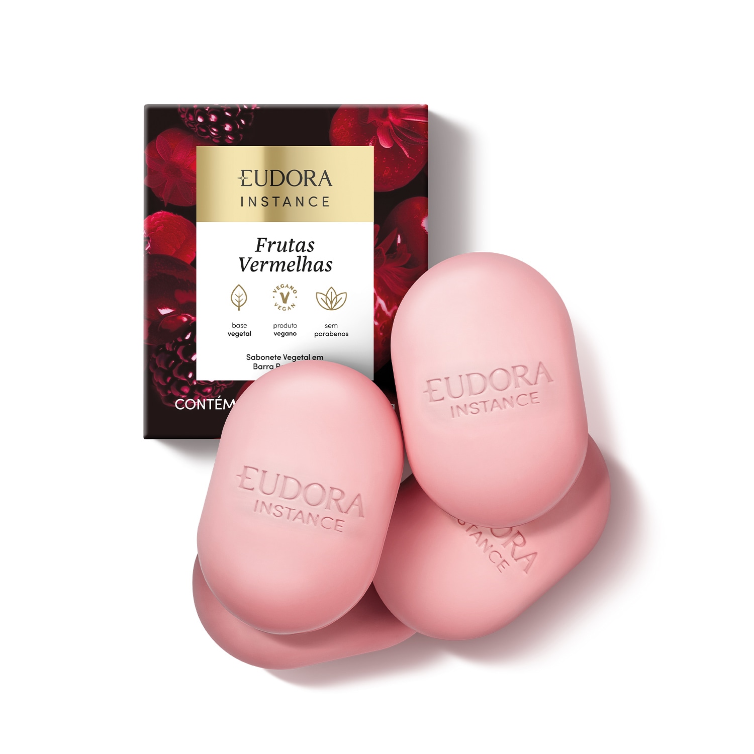 Sabonete Vegetal em Barra Perfumado Instance Frutas Vermelhas 4x80g