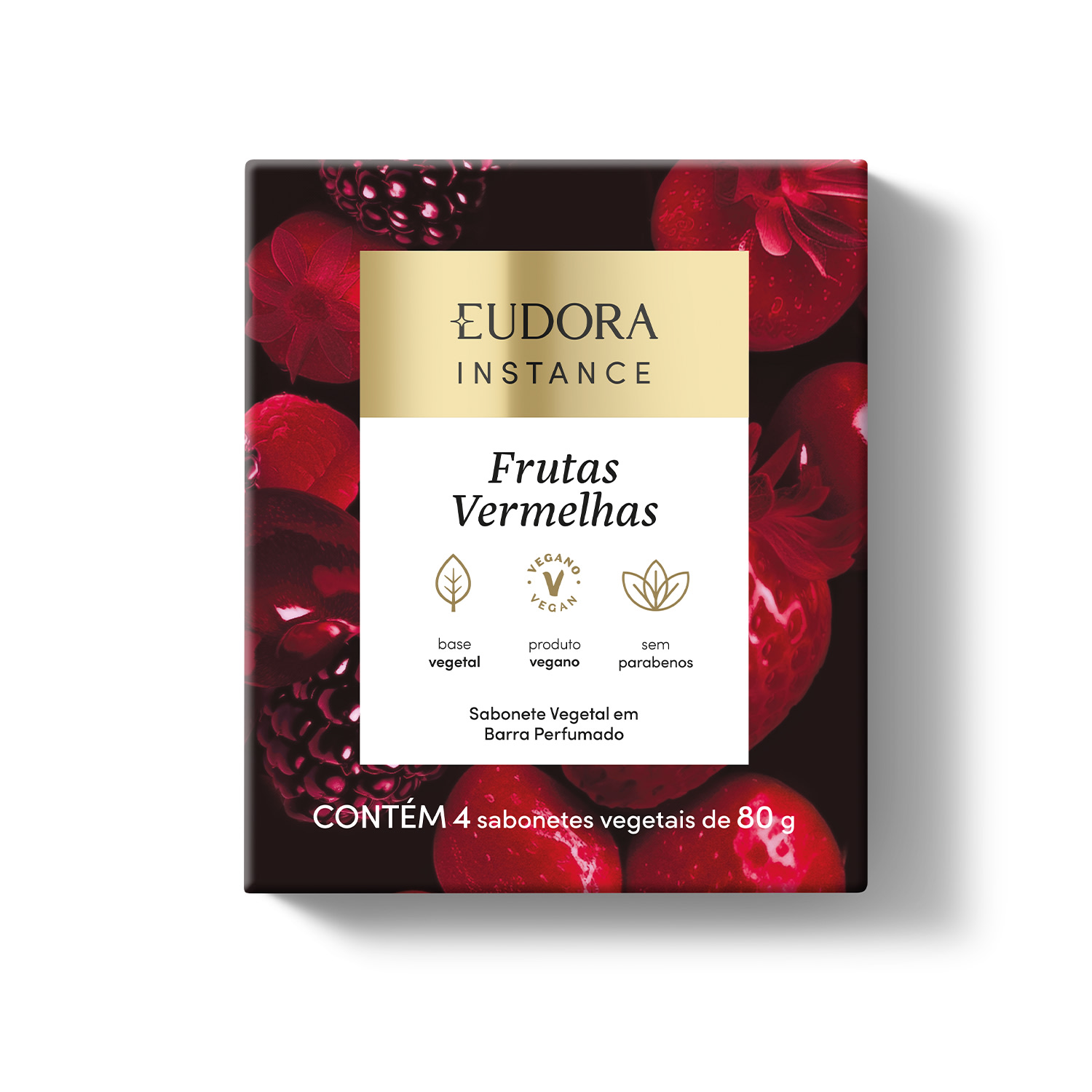 Sabonete Vegetal em Barra Perfumado Instance Frutas Vermelhas 4x80g