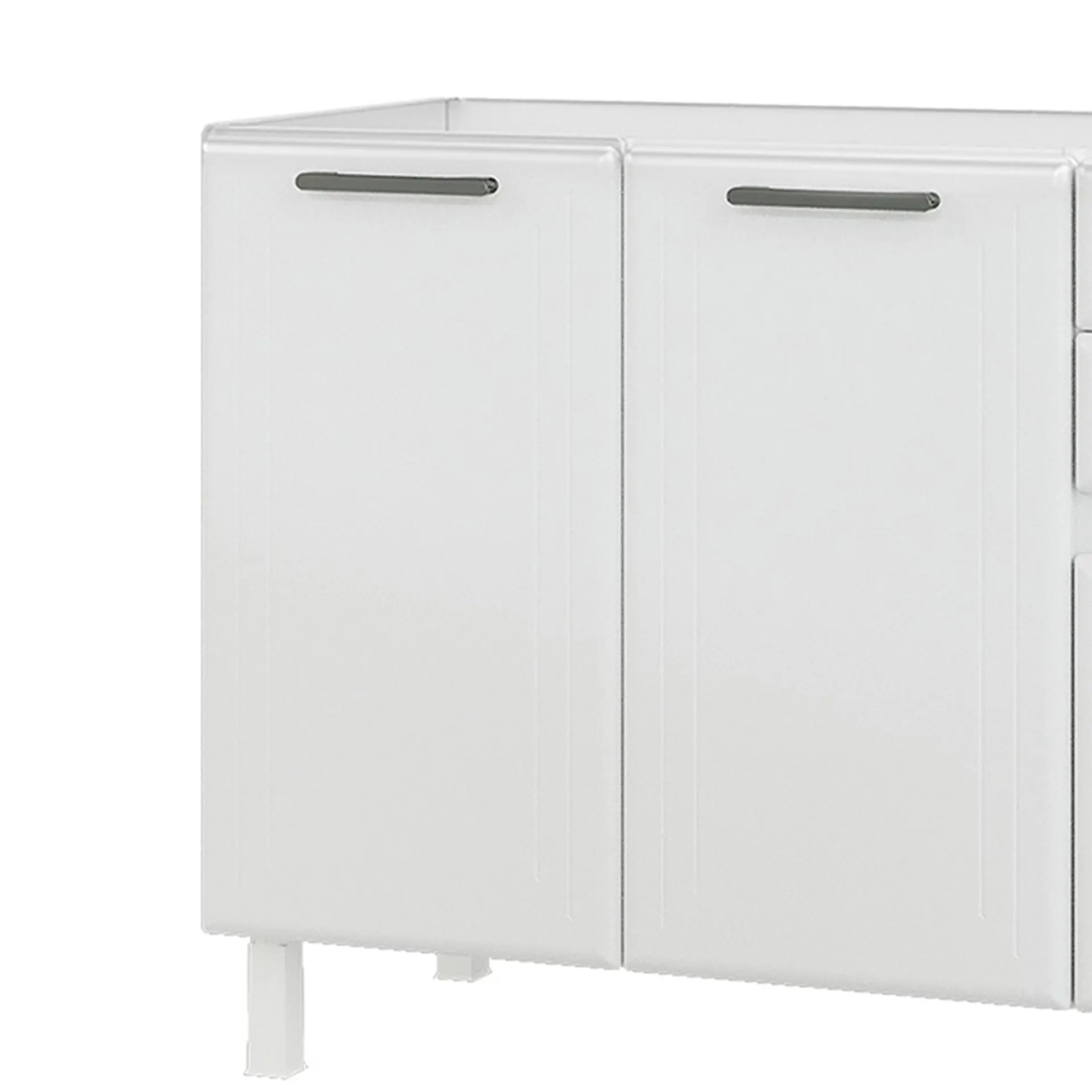 Balcão sem Tampo 2 Portas 3 Gavetas 120cm Liz Telasul em Aço - Branco