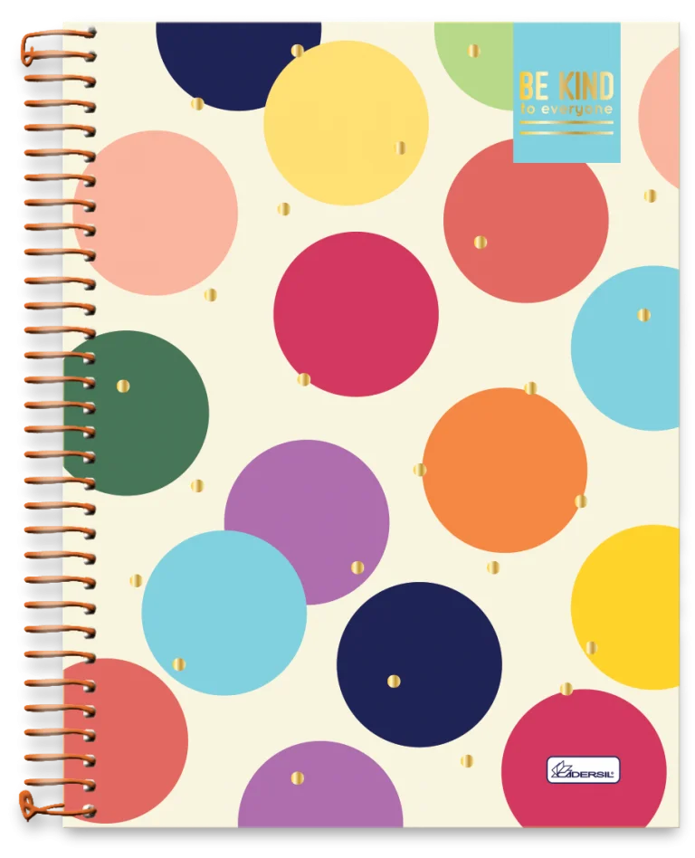 Caderno Universitário Cadersil BE KIND 15 matérias Capa Dura 240 Folhas Sortido