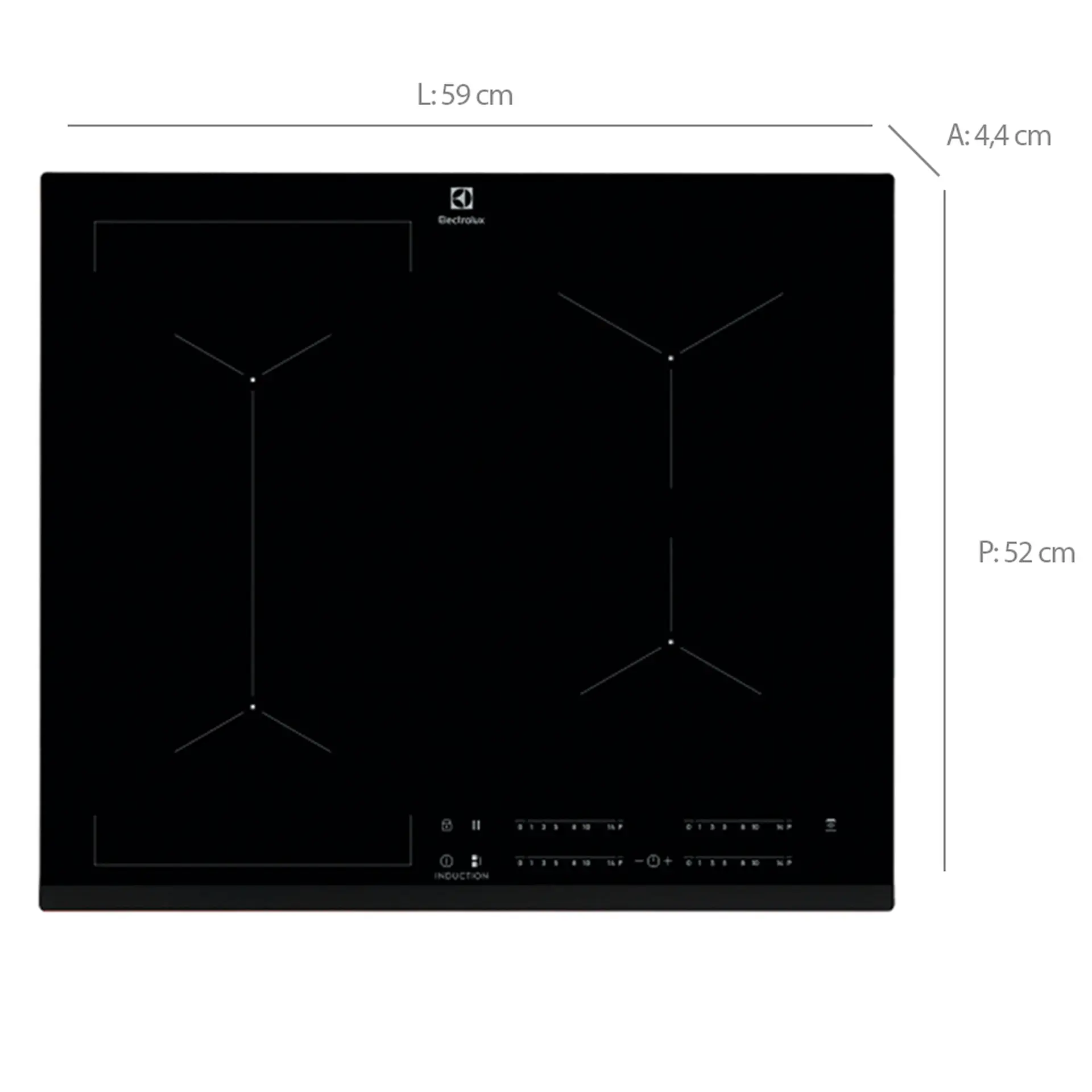 Cooktop Electrolux 4 Bocas por Indução Automático com Zona Unicook - Preto - 220 Volts