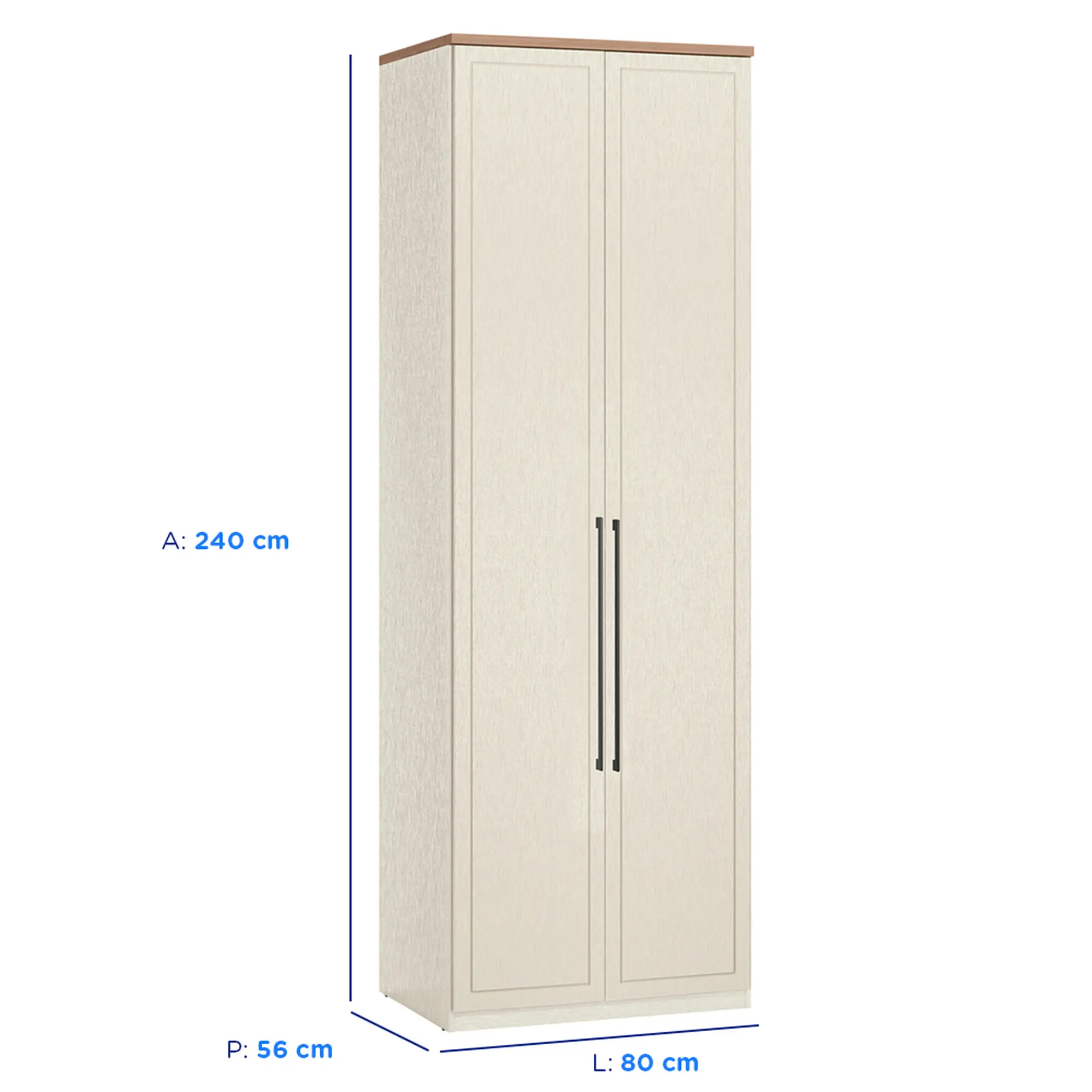 Modulo Doce Vida 80cm 2 Portas 3 Gavetas MDF Santos Andirá - Areia/Wood