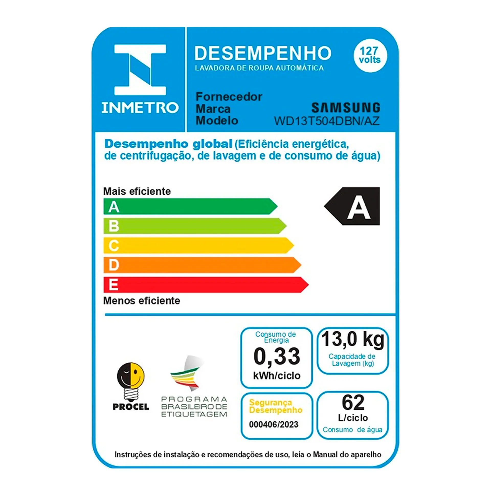 Lava e Seca Samsung Smart WD13T 13kg 3 em 1 WD13T504DBN/AZ - Inox - 110 Volts