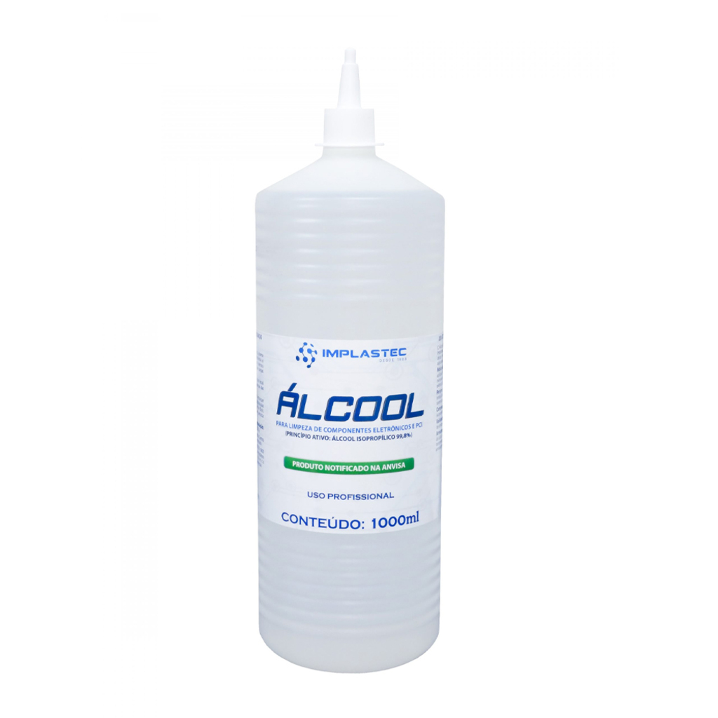 Álcool para Limpeza de Componentes Eletrônicos e PCI 1000ml com Bico Aplicador - Implastec - PAET80100018