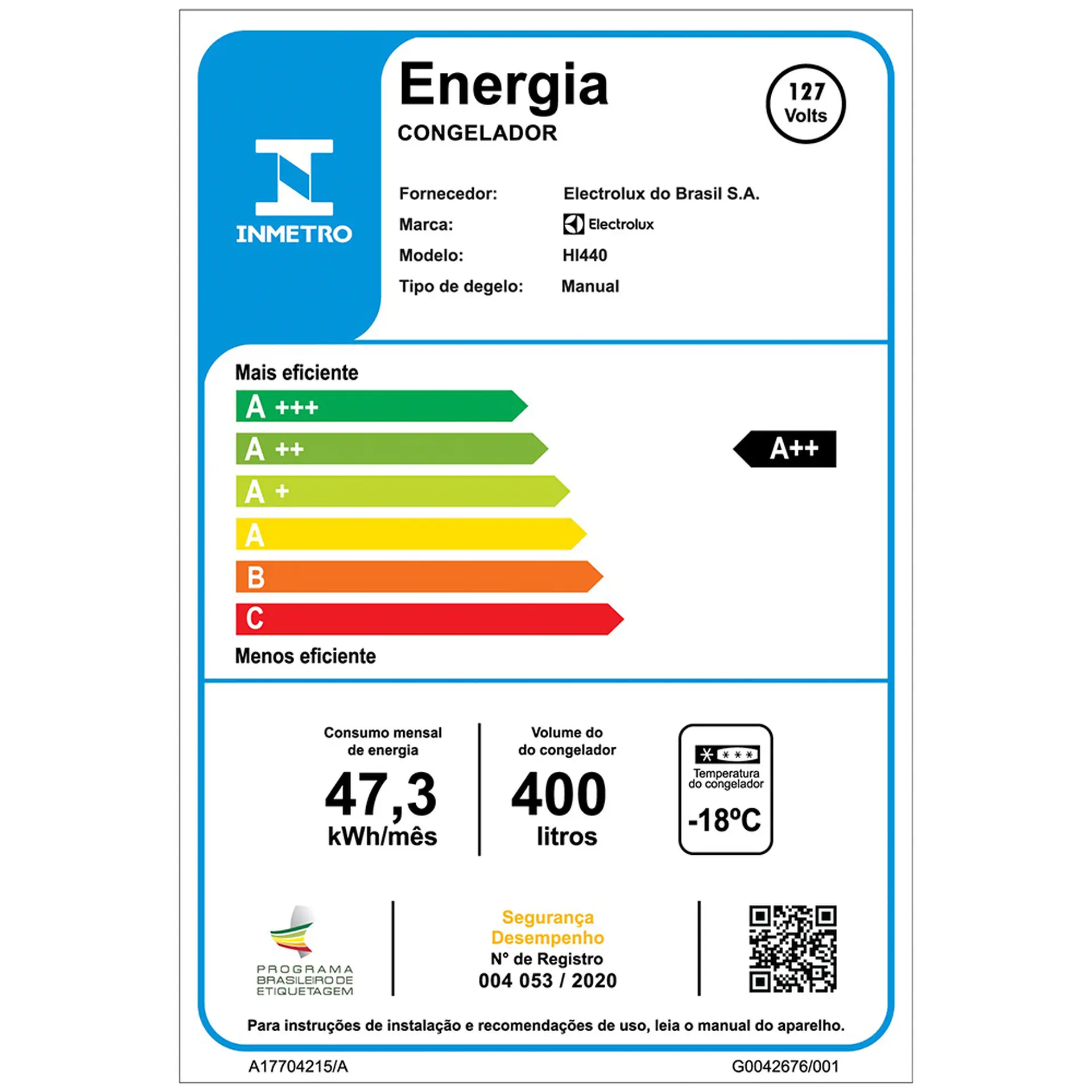 Freezer Electrolux 400L 1 Porta Horizontal Cycle Defrost Inverter HI440 - Branco - 110 Volts