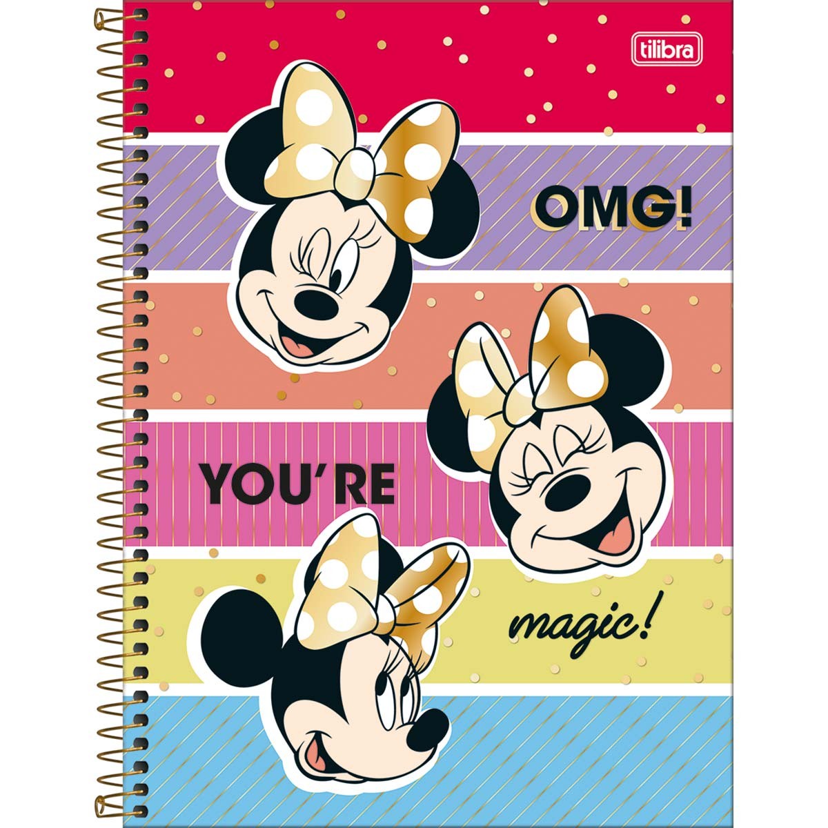 Caderno Universitário Tilibra Minnie Espiral Capa Dura 192 Folhas 12 Matérias Sortido