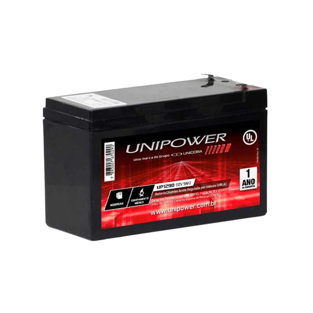 Bateria Selada para Alarmes e No-Breaks 9,0 Ah 12 Volts Unipower - UP1290
