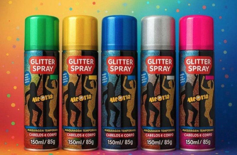 Glitter Spray Cabelo e Corporal 150 ml Da Alegria Carnaval Ouro Dourado