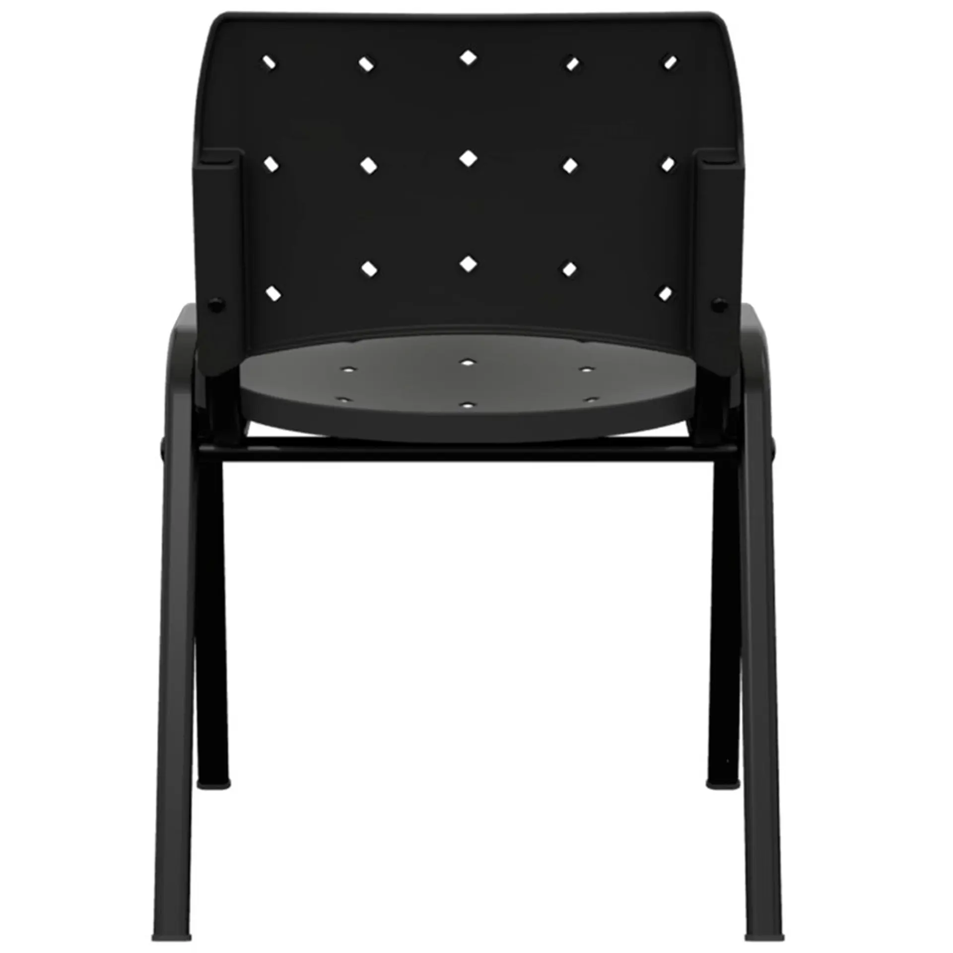 Cadeira Fixa Plaxmetal Secretária Ergoplax 4 Pés - Preto