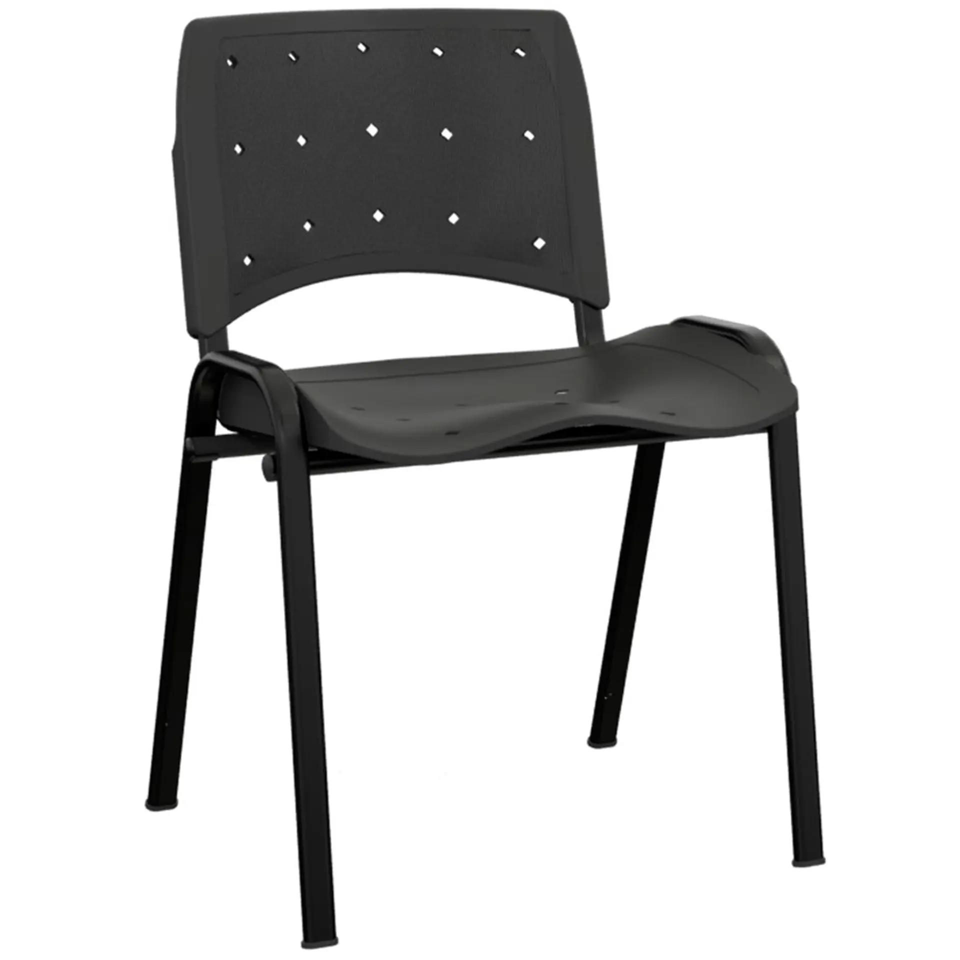 Cadeira Fixa Plaxmetal Secretária Ergoplax 4 Pés - Preto