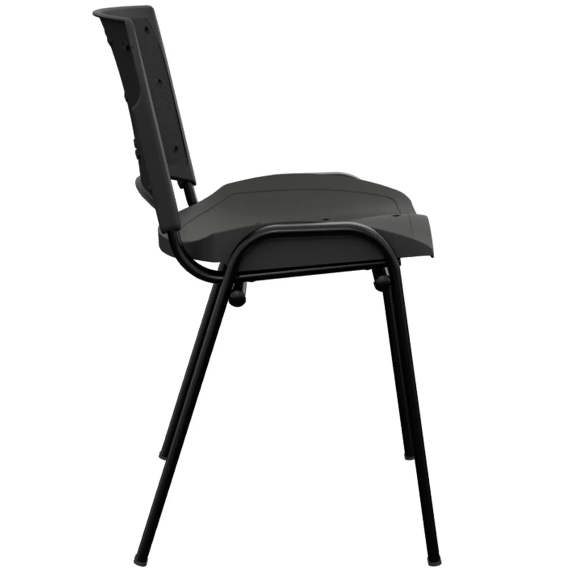Cadeira Fixa Plaxmetal Secretária Ergoplax 4 Pés - Preto