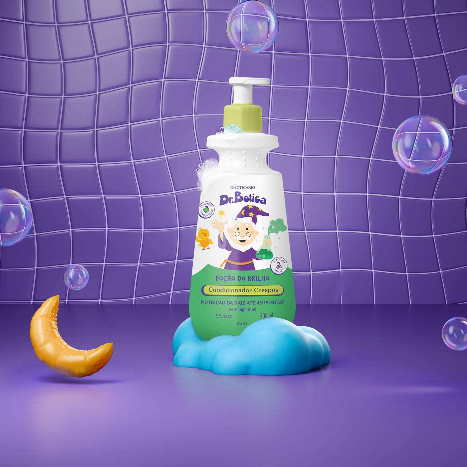 Condicionador Infantil Cabelos Crespos 4 ABC Dr.Botica Poção do Brilho 400ml