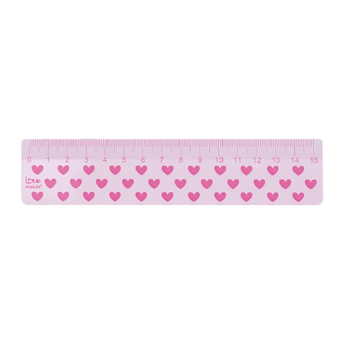 Régua Molin Love 15cm Plástica Pink