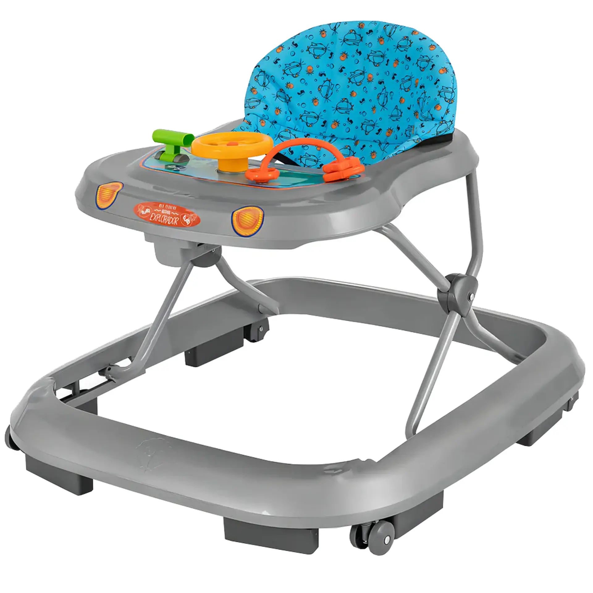 Andador Tutti Baby Acqua Explorador Tecido Removível - Cinza