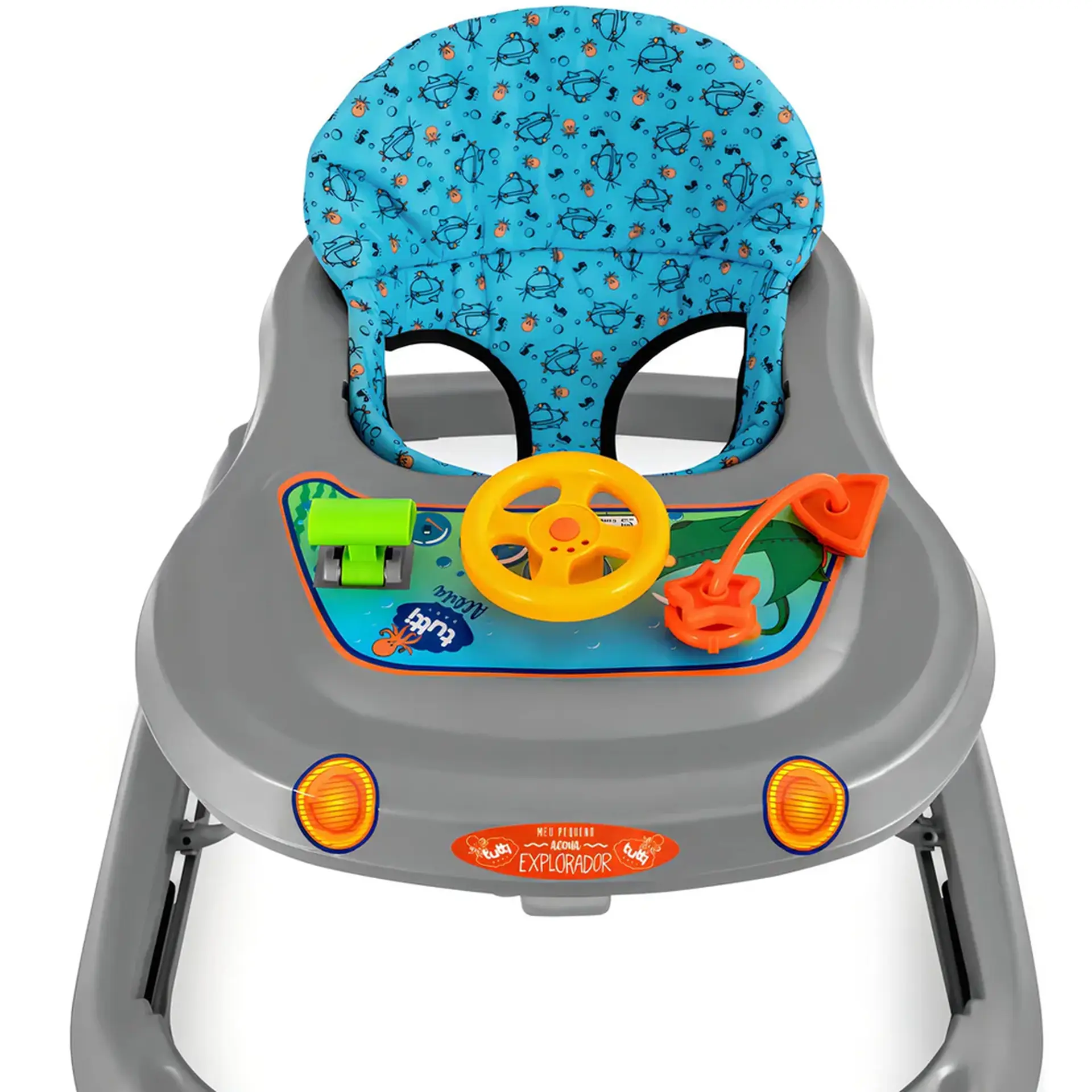 Andador Tutti Baby Acqua Explorador Tecido Removível - Cinza