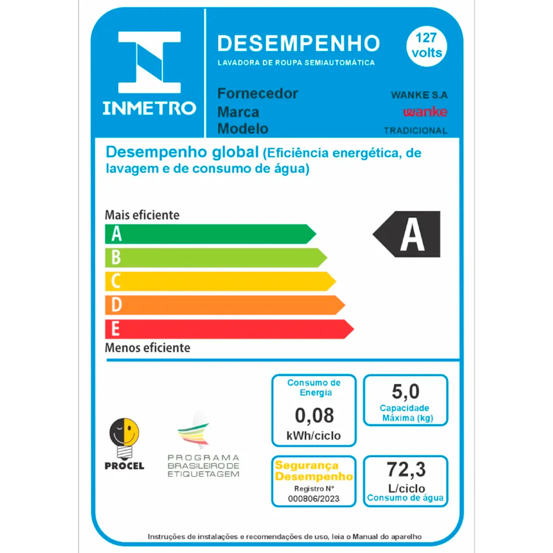 Tanquinho Wanke Tradicional 5kg Semiautomático Agitador Removível - Madeira Escura - 110 Volts