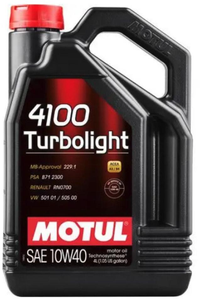 Óleo Para Motor de Carro MOTUL 4100 TURBO LIGHT 10W-40 4L 109462