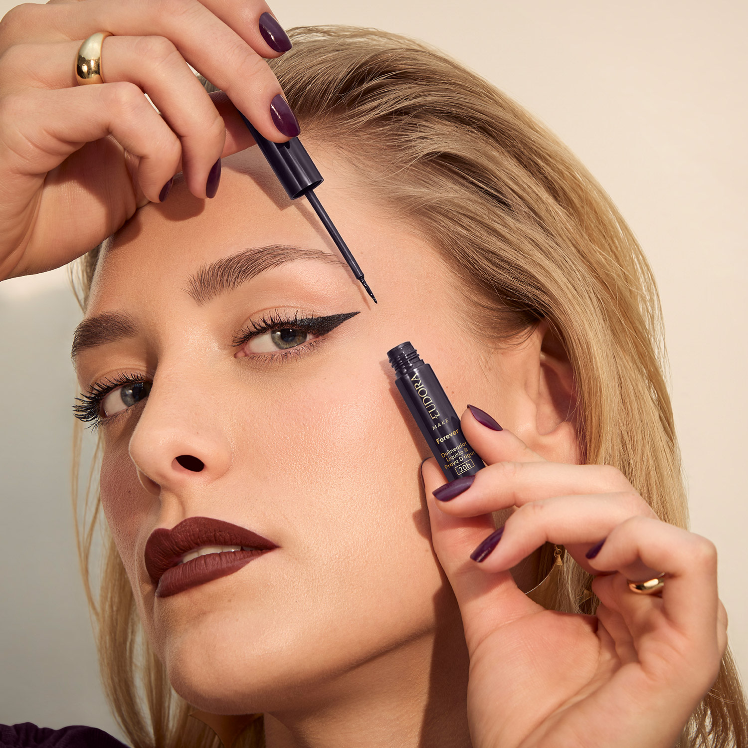 Delineador Líquido Preto à prova d'água Forever Eudora Make 3ml