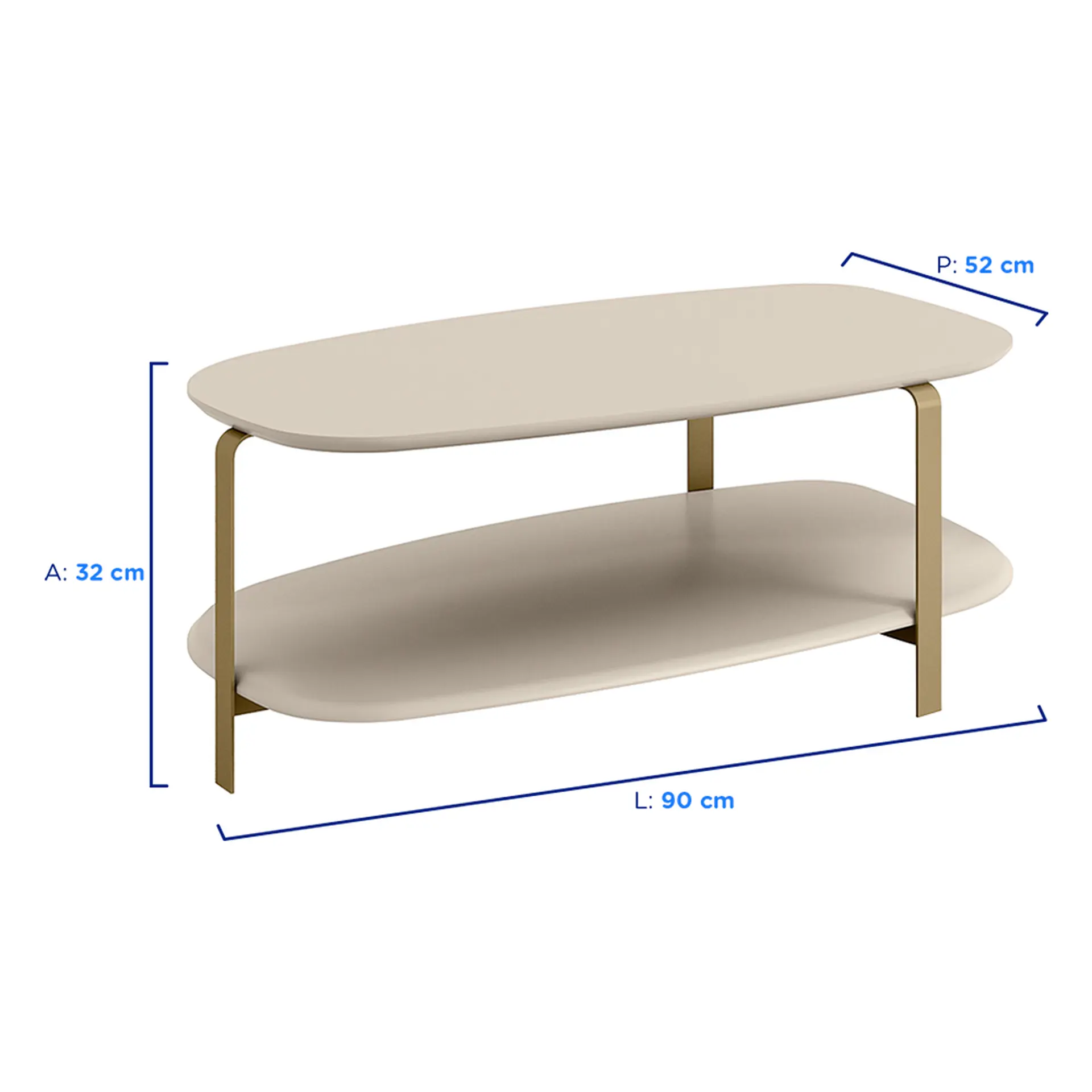 Mesa de Centro MDF Olimpo Linea Brasil - Off White