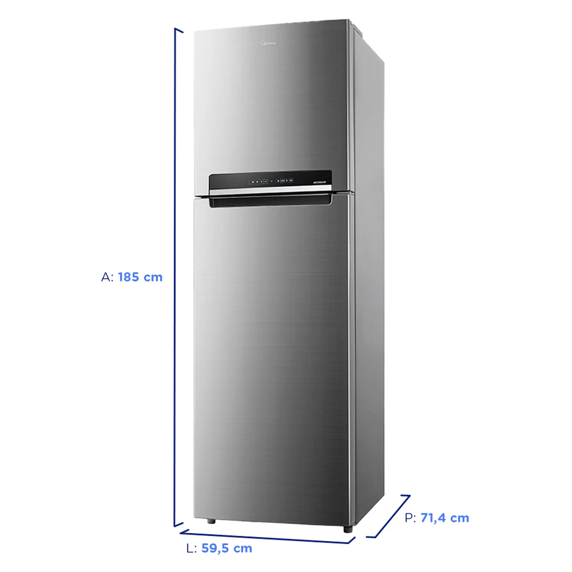 Geladeira Midea 425L Frost Free Duplex MD-RT572EVD46 - Inox - 110 Volts