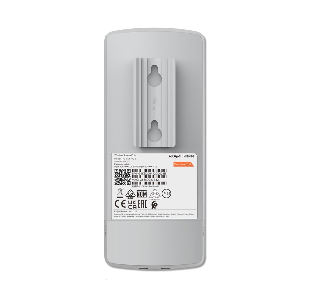 Rádio CPE 500 Metros 2,4Ghz 8dBi com Antena Integrado PoE Ruijie I Reyee - RG-EST100-E - com Fonte - Vendido o Par