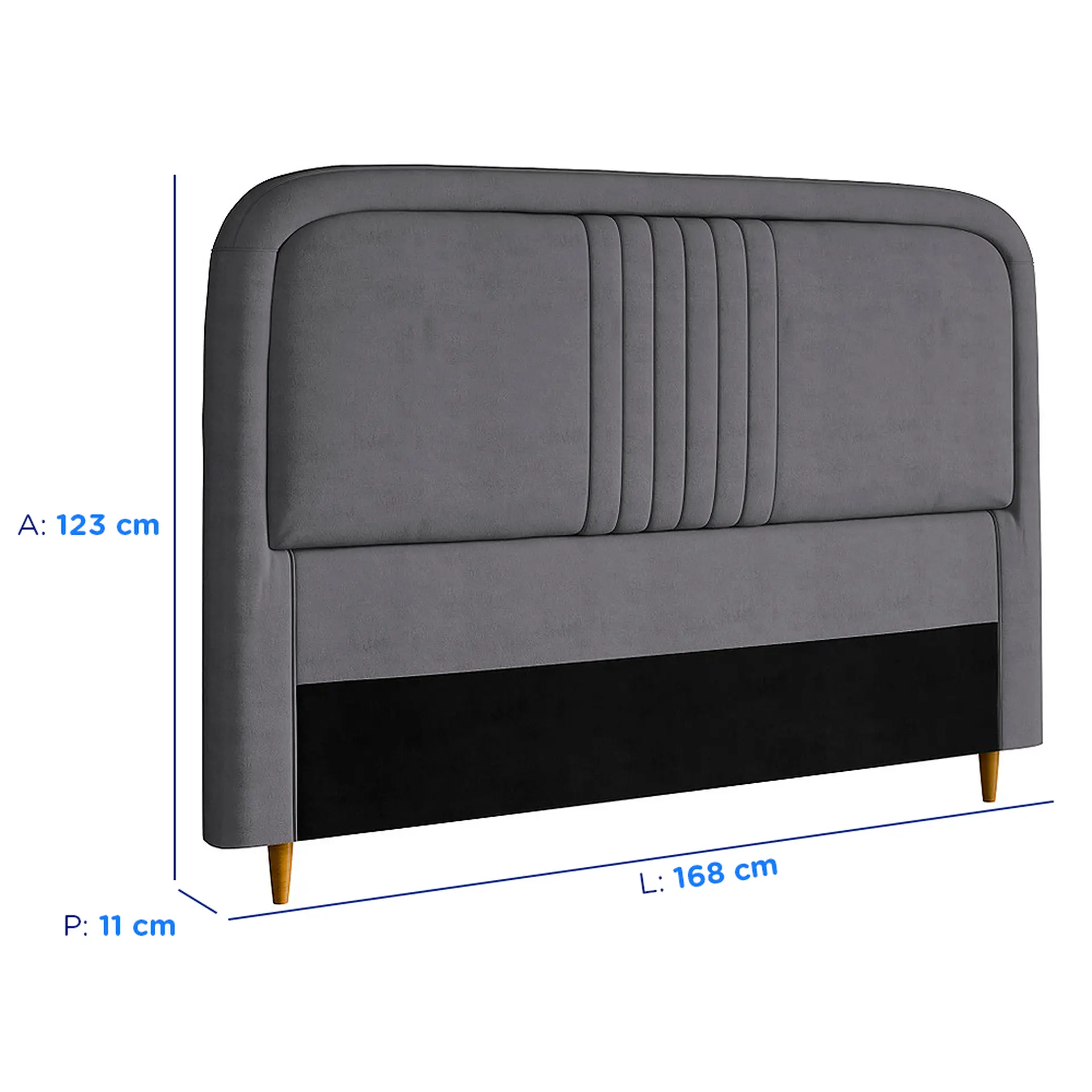 Cabeceira Qeen Size Estofada 160cm de MDF Chicago Dubue - Cinza