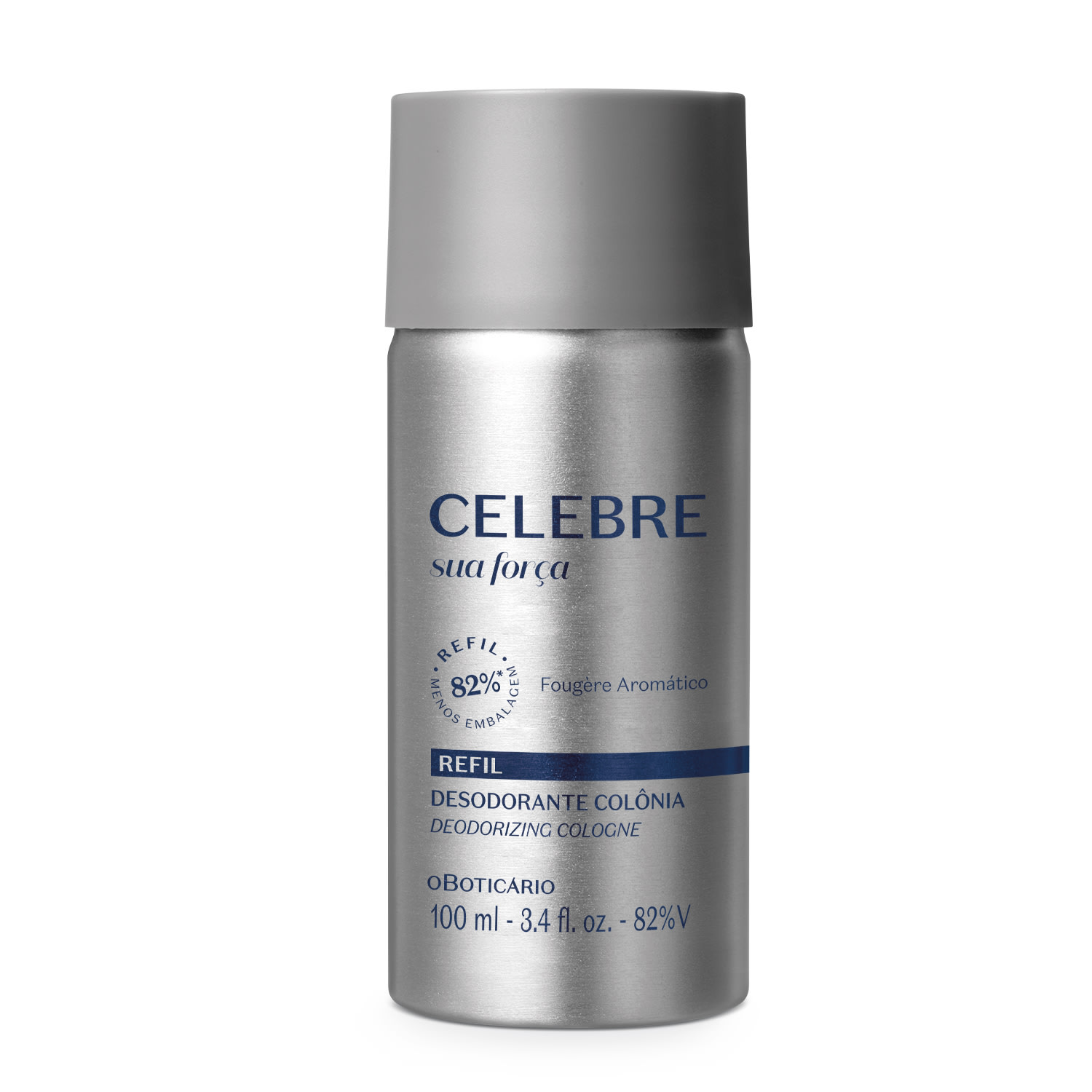 Refil Celebre Sua Força Desodorante Colônia Masculino 100ml