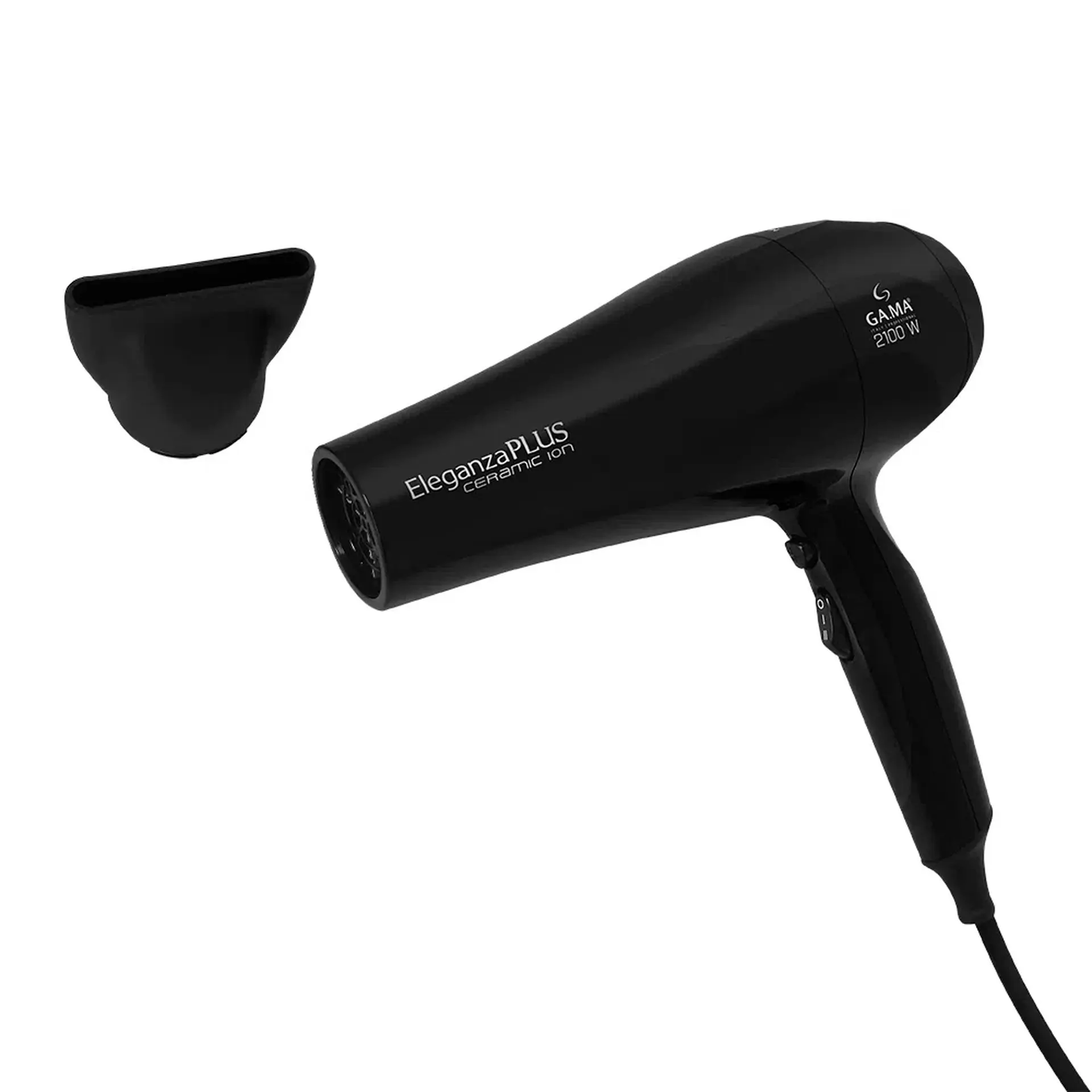 Secador de Cabelo Gama Eleganza Plus Ceramic Íon com Jato de Ar Frio 2100W - Preto - 110 Volts