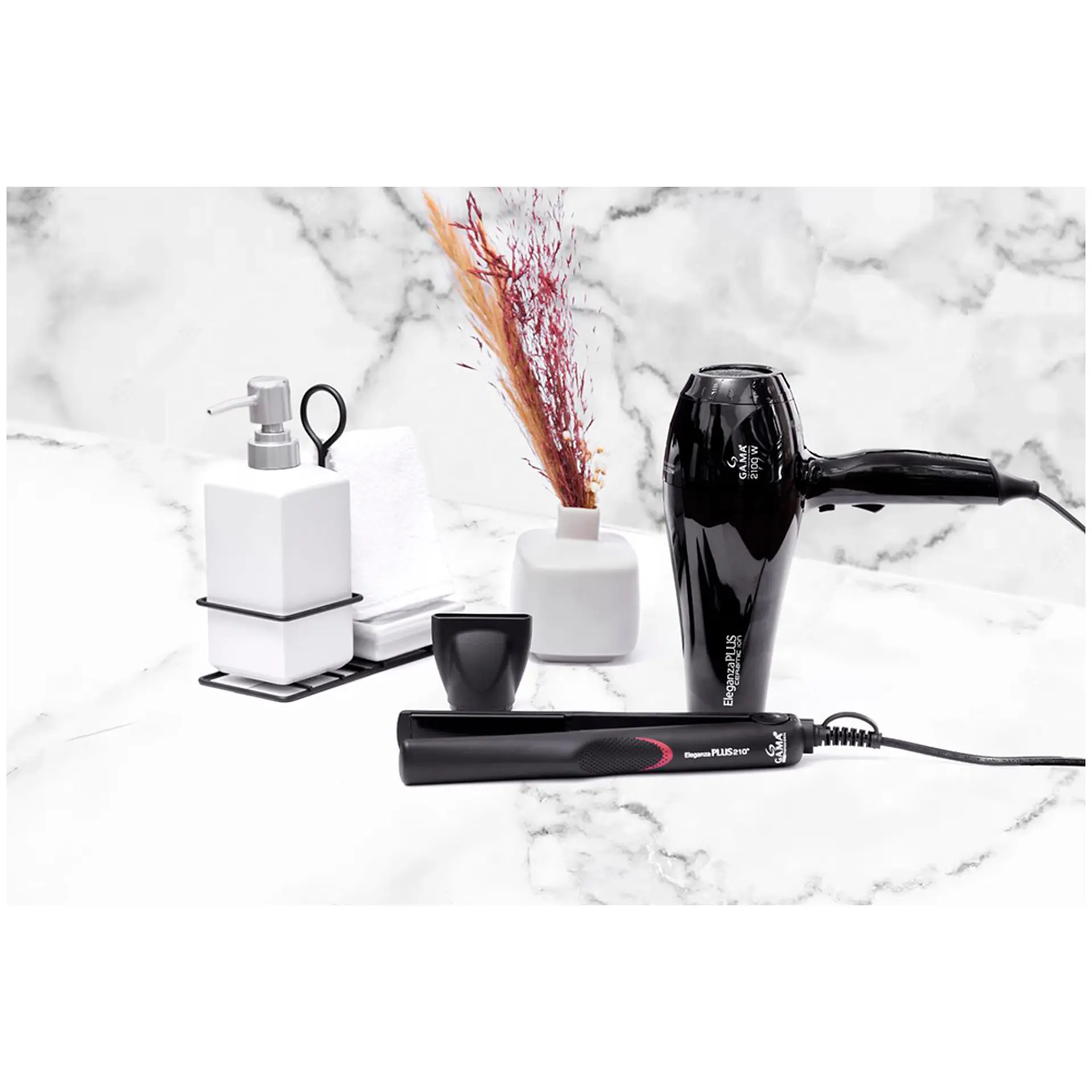 Secador de Cabelo Gama Eleganza Plus Ceramic Íon com Jato de Ar Frio 2100W - Preto - 110 Volts