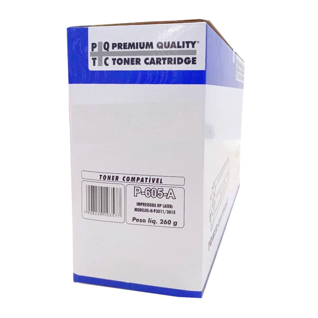 Toner HP P-605-A Preto HTCompany - CE-255A - P3010, P3015, P3015d, P3015dn, P3015x, P3016, M525c