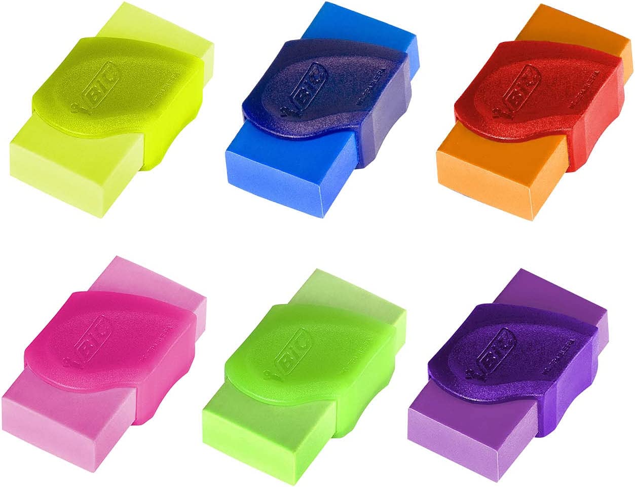 Borracha BIC Plástica com Capa Neon Unidade Color Vibrantes Sortido