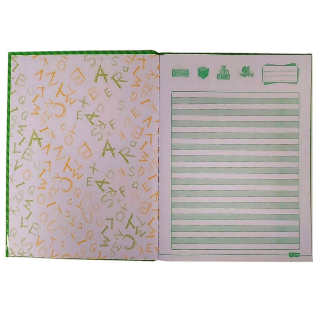 Caderno Brochura Capa Dura Costurado Pauta Verde 40 Fls 190x248 Meu Primeiro Jandainha Unitário Jandaia 5835977