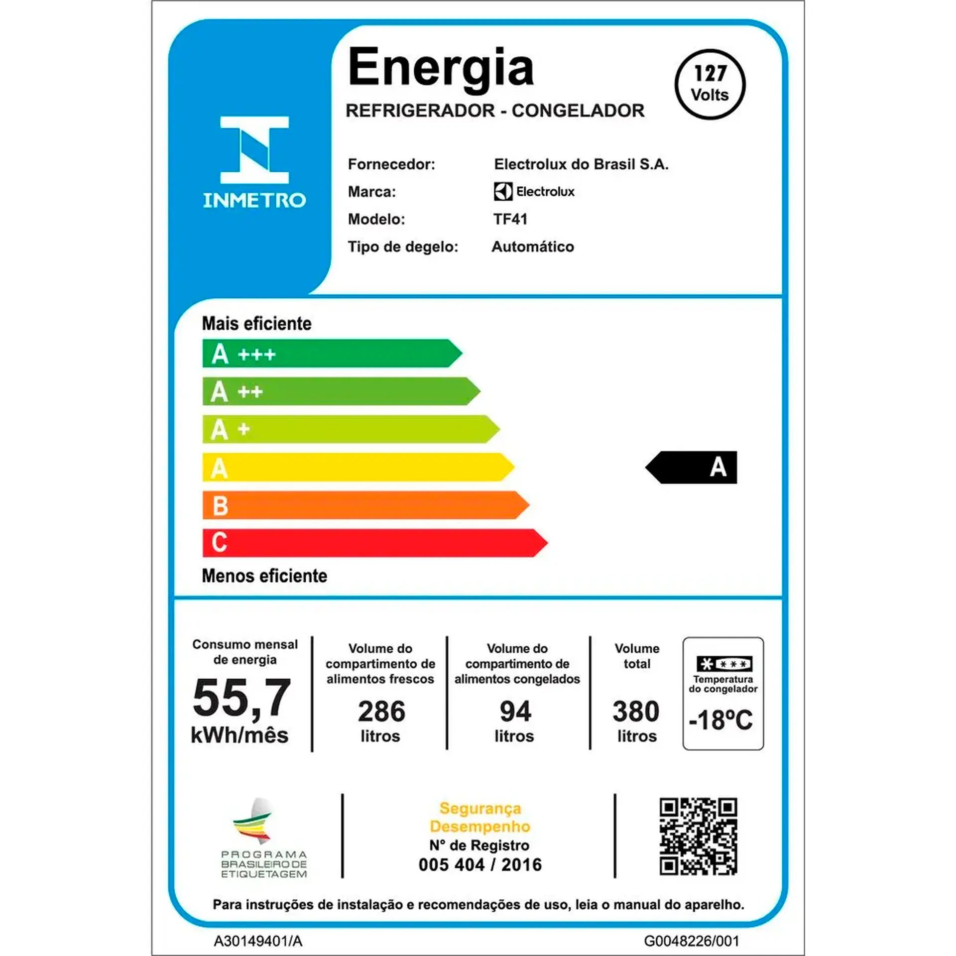 Geladeira Electrolux 380L Frost Free Duplex TF41 - Branco - 110 Volts