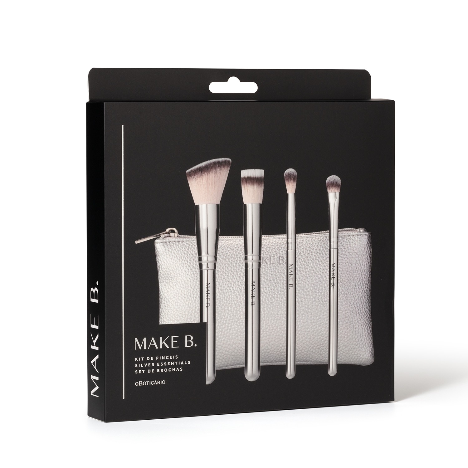 Kit Pincel de Maquiagem Silver Make B. Essentials (5 itens)
