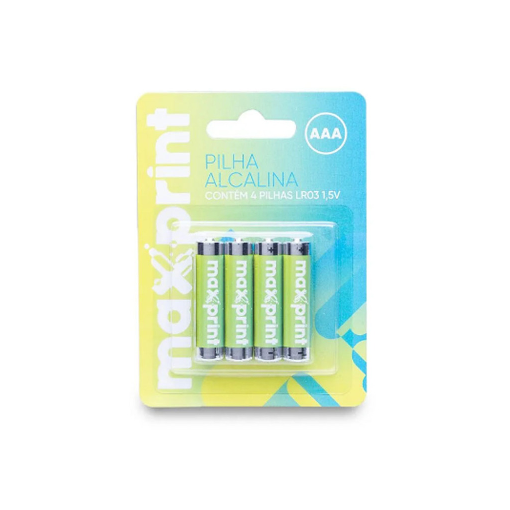 Pilha Alcalina AAA Maxprint - 756362 - Blister com 4 Unidades