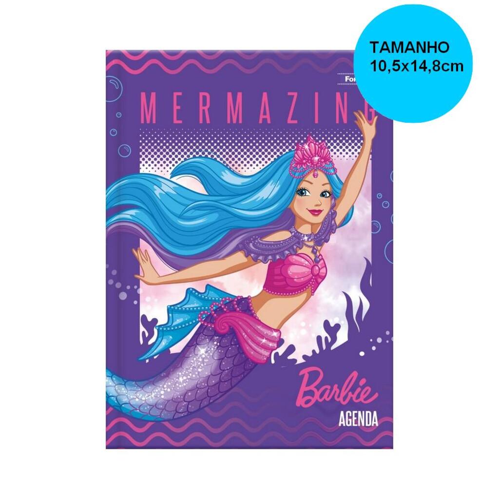 Agenda Escolar Permanente 105x148mm 96 Folhas Barbie Rosa - Foroni - 54.7668-1